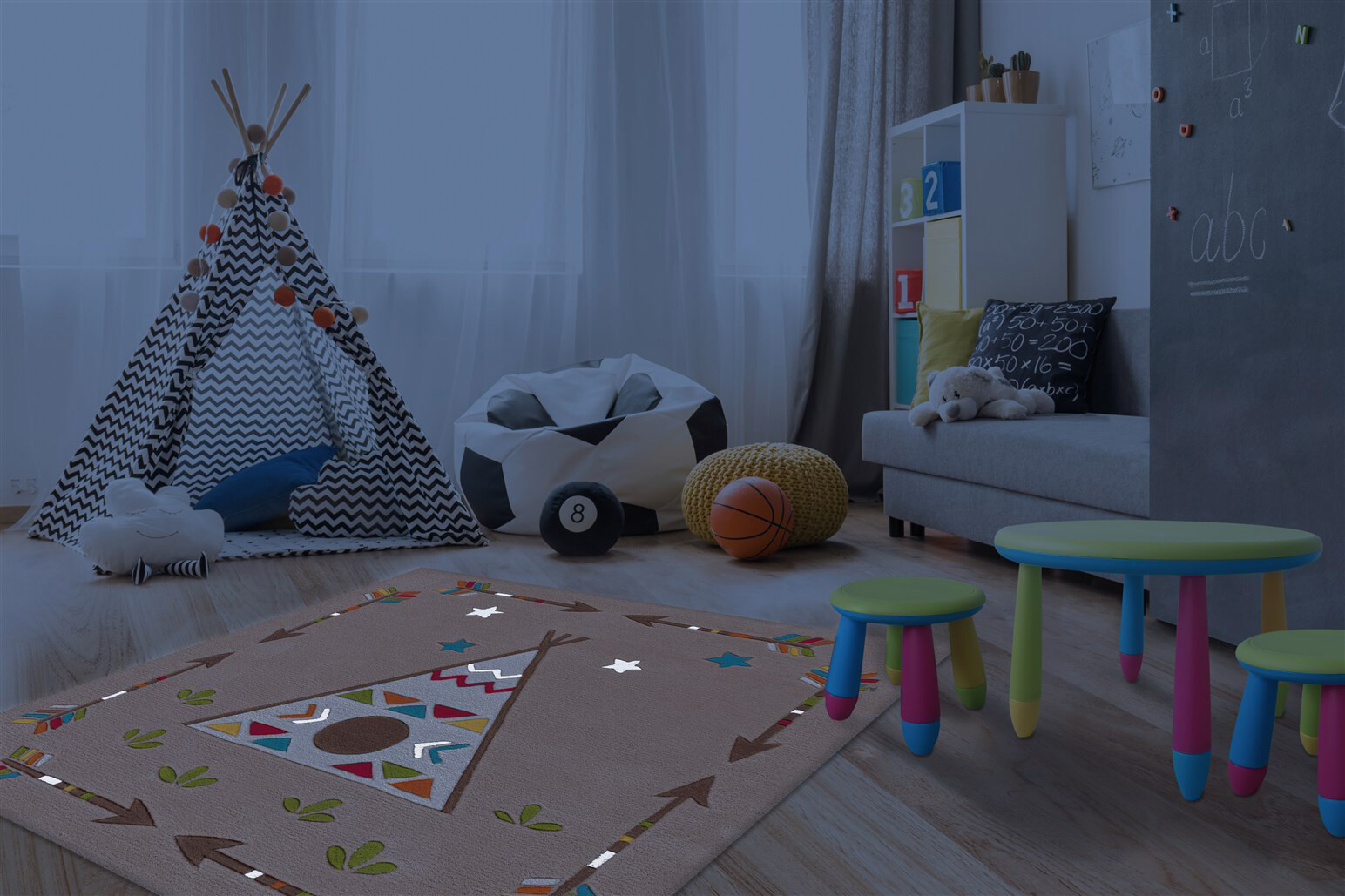 Arte Espina Kurzflorteppich Spirit Glowy 3142 mehrfarbig B/L: ca. 130x130 cm