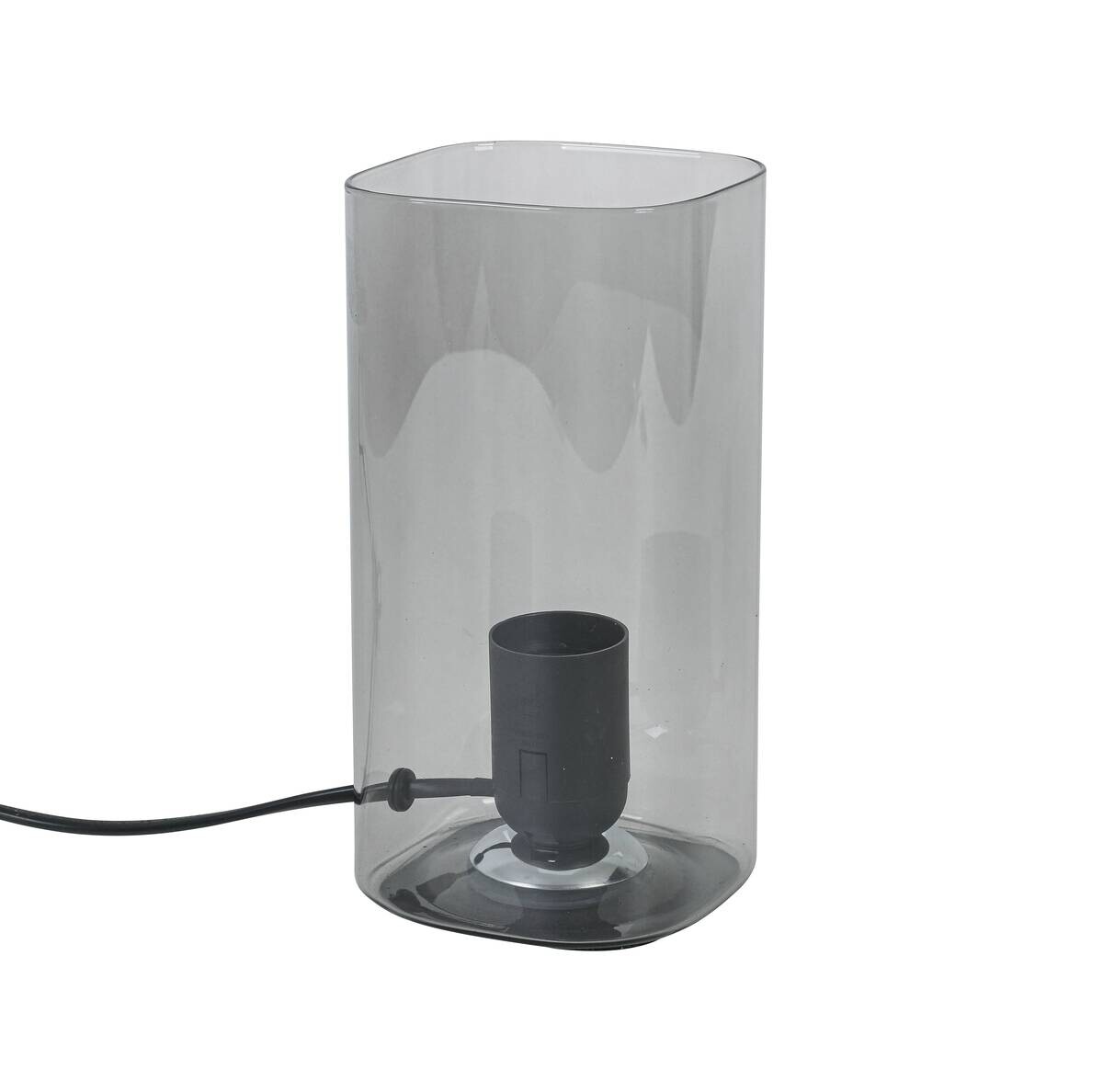 Nolo Tischleuchte Paige Rauch Glas B/H/L: ca. 9,5x20x9,5 cm E27 1 Brennstellen