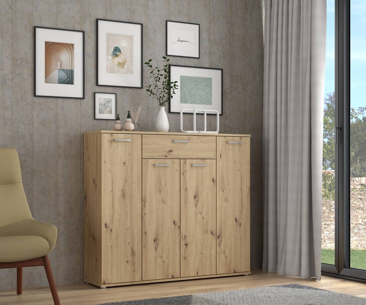 Kommode  Eiche Artisan Nachbildung B/H/T: ca. 139x121x35 cm