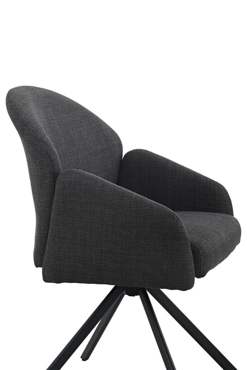 Drehstuhl Holly anthrazit Microfaser Webstoff B/H/T: ca. 57x84x61 cm