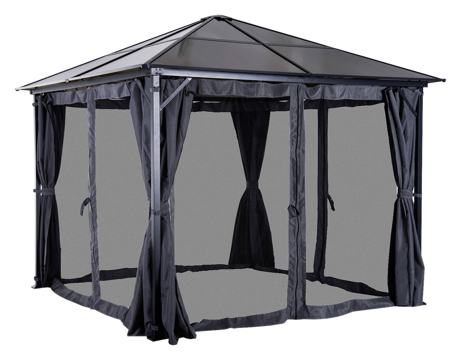 Outsunny Gartenpavillon braun Alu B/H/L: ca. 300x265x300 cm
