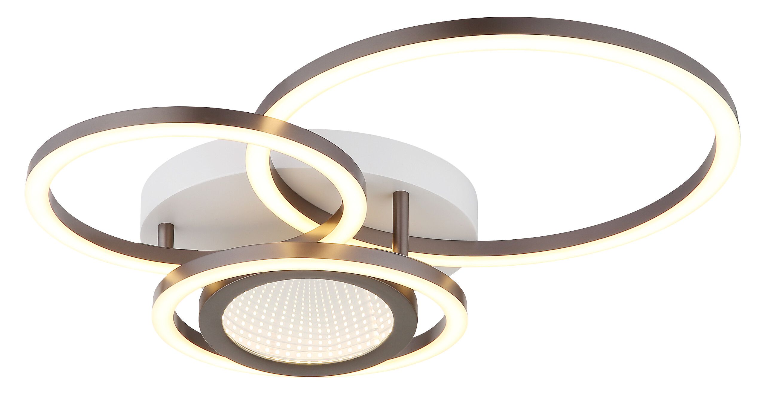 GLOBO Deckenleuchte weiß kaffee mattschwarz Kunststoff Metall B/H/L: ca. 39x10x49 cm 1 Brennstellen