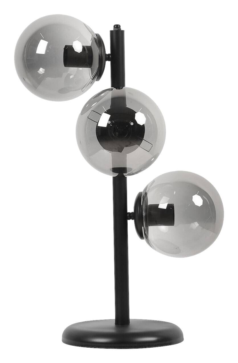 Opviq Tischleuchte schwarz Metall Glas B/H/L: ca. 20x55x20 cm E27 3 Brennstellen