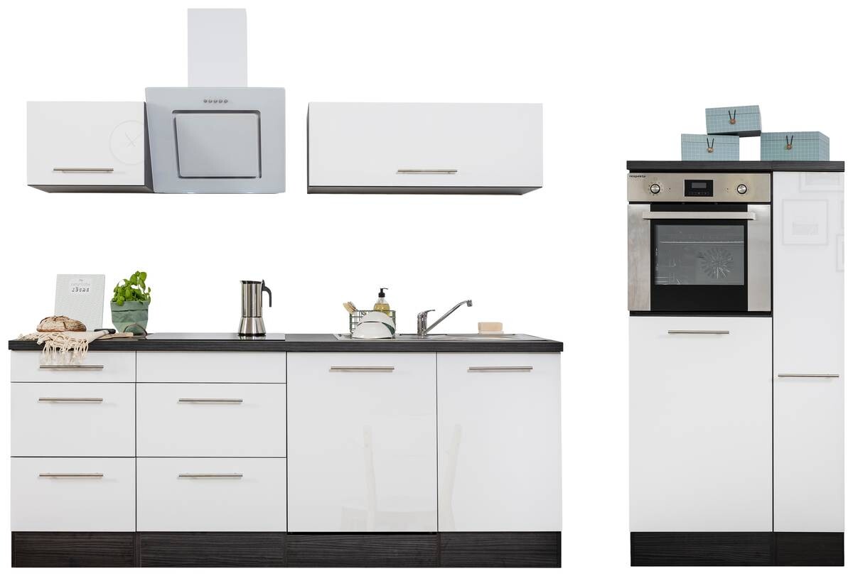 Respekta Küchenblock Amanda weiß Hochglanz B/H/T: ca. 310x200x60 cm