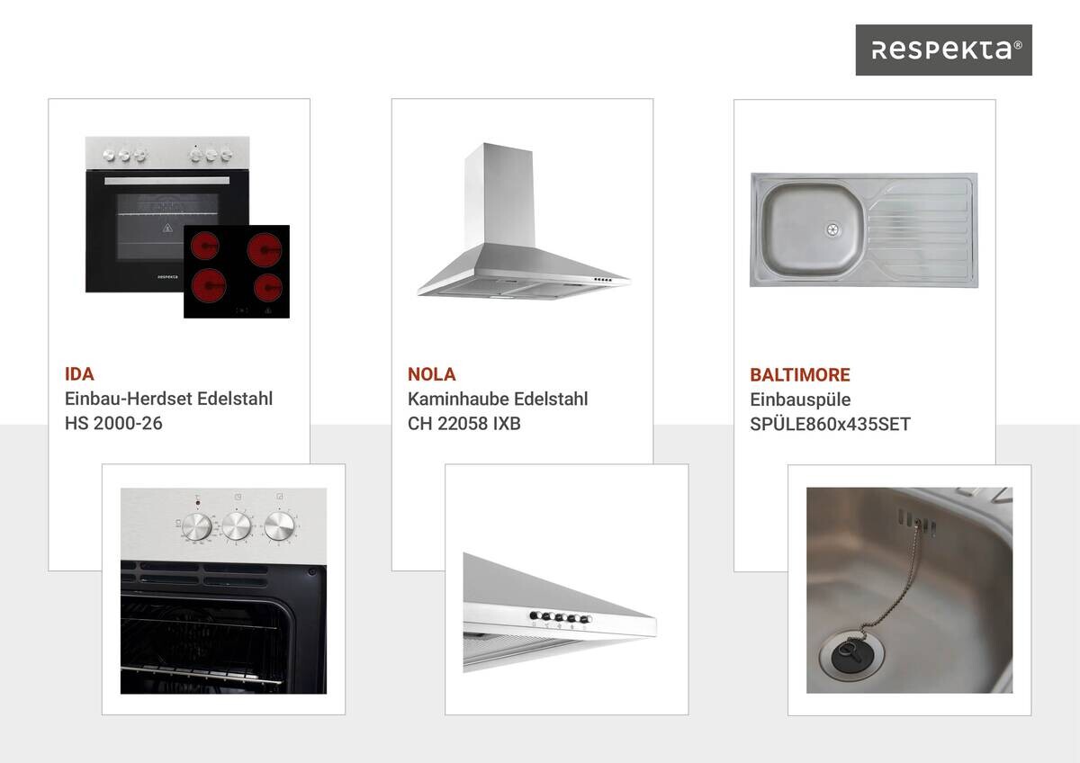 Respekta Küchenblock Merle grau B/H/T: ca. 250x200x60 cm