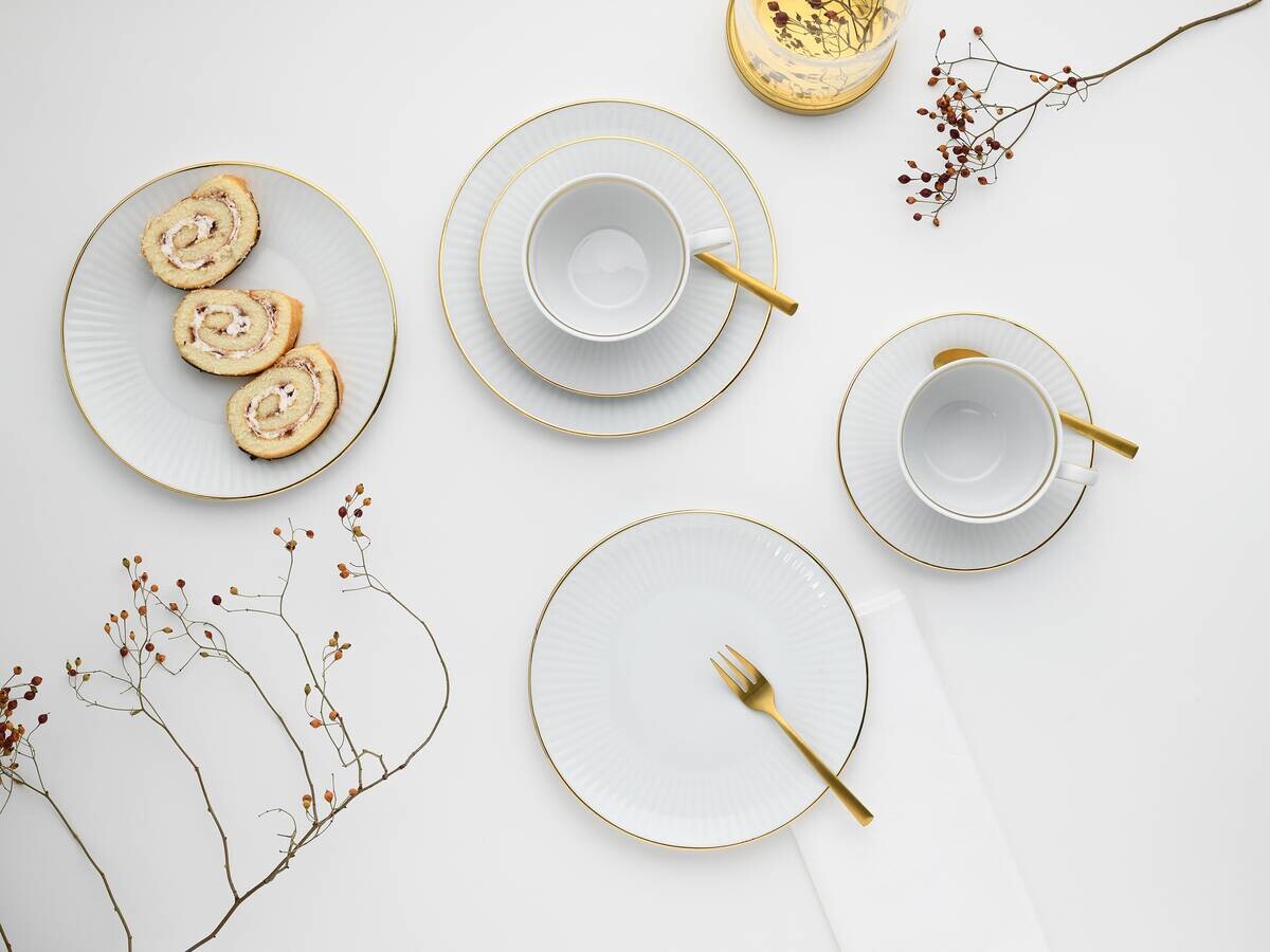 CreaTable Tafelservice Valencia gold Porzellan 12 tlg.