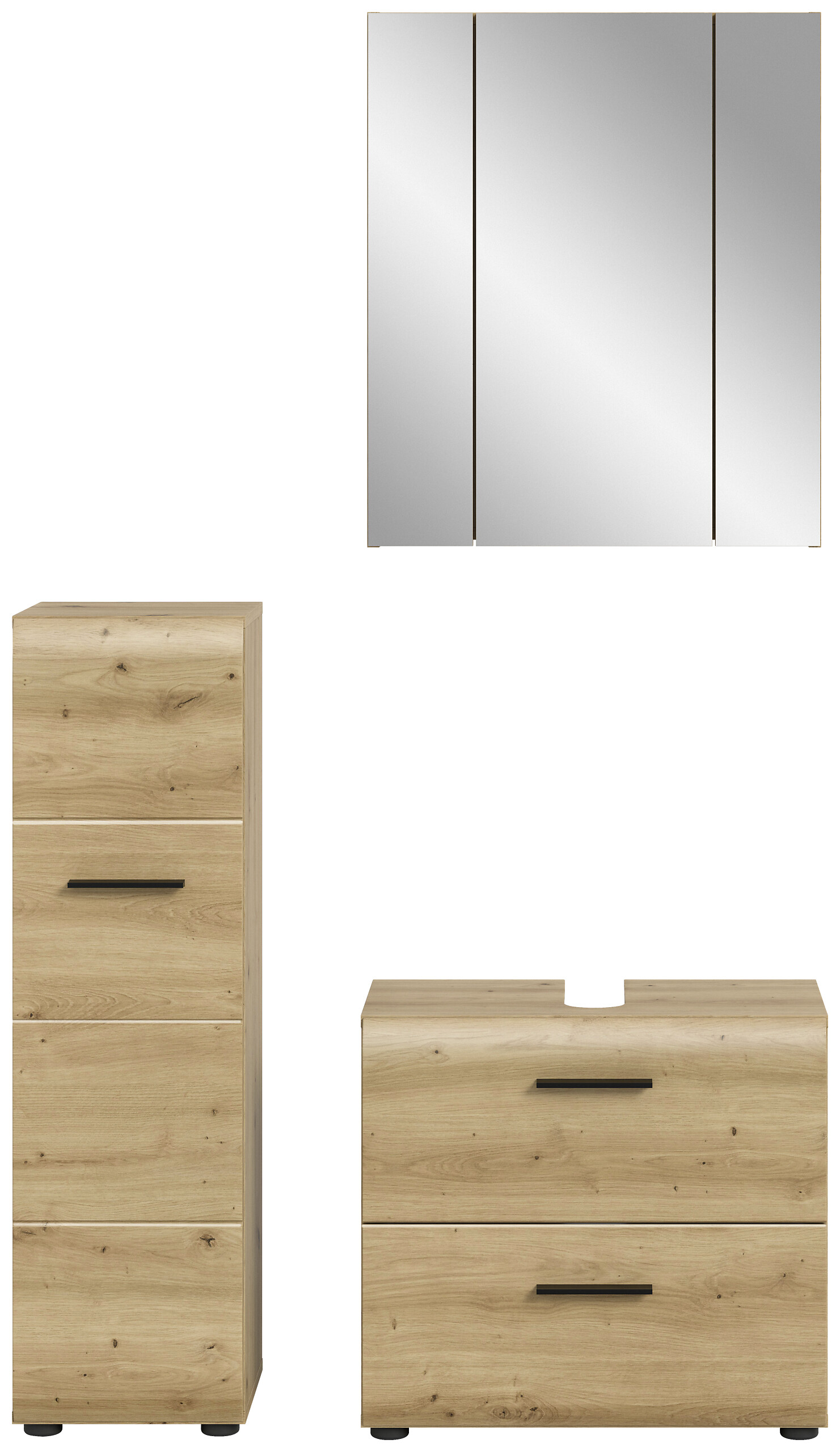 Badezimmer-Set Ice Artisan Oak Nachbildung B/H/T: ca. 105x185x30 cm