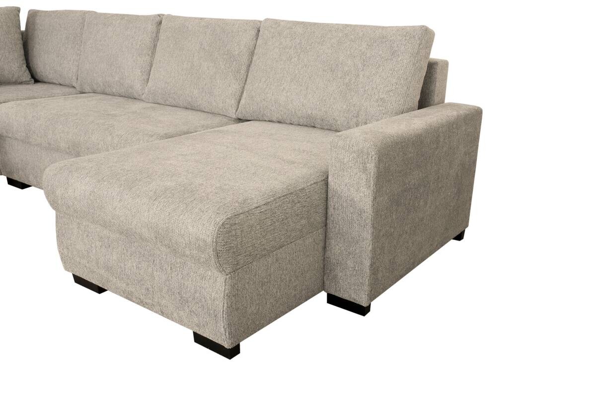 Wohnlandschaft beige Microfaser B/H/T: ca. 312x90x169 cm