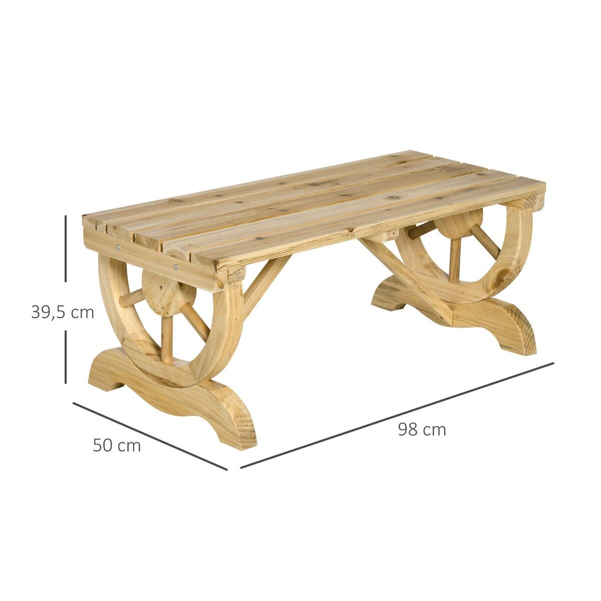 Outsunny Sitzbank natur Holz B/H/L: ca. 50x40x98 cm