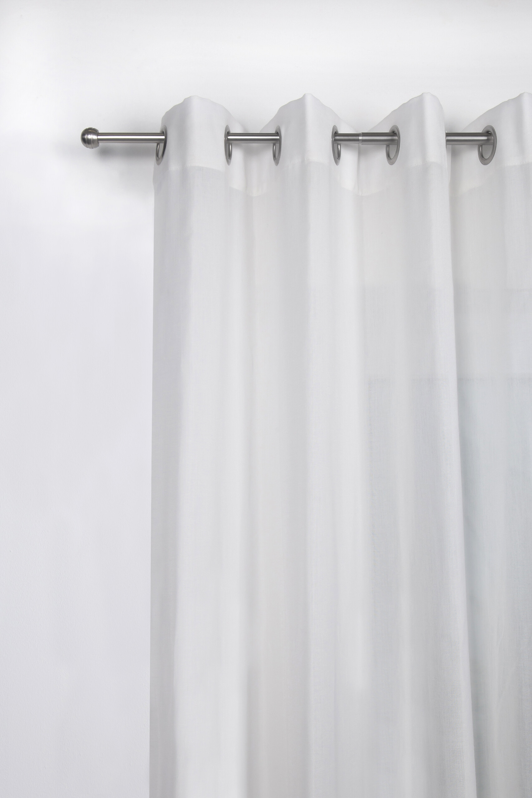 Gardinenstange Edelstahloptik Metall ausziehbar von ca. 120 bis 210 cm 1.0 Läufe