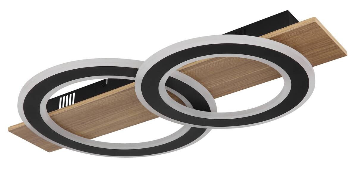 GLOBO LED-Deckenleuchte dunkelbraun schwarz Metall Kunststoff B/H/T: ca. 35x7x63 cm 1 Brennstellen