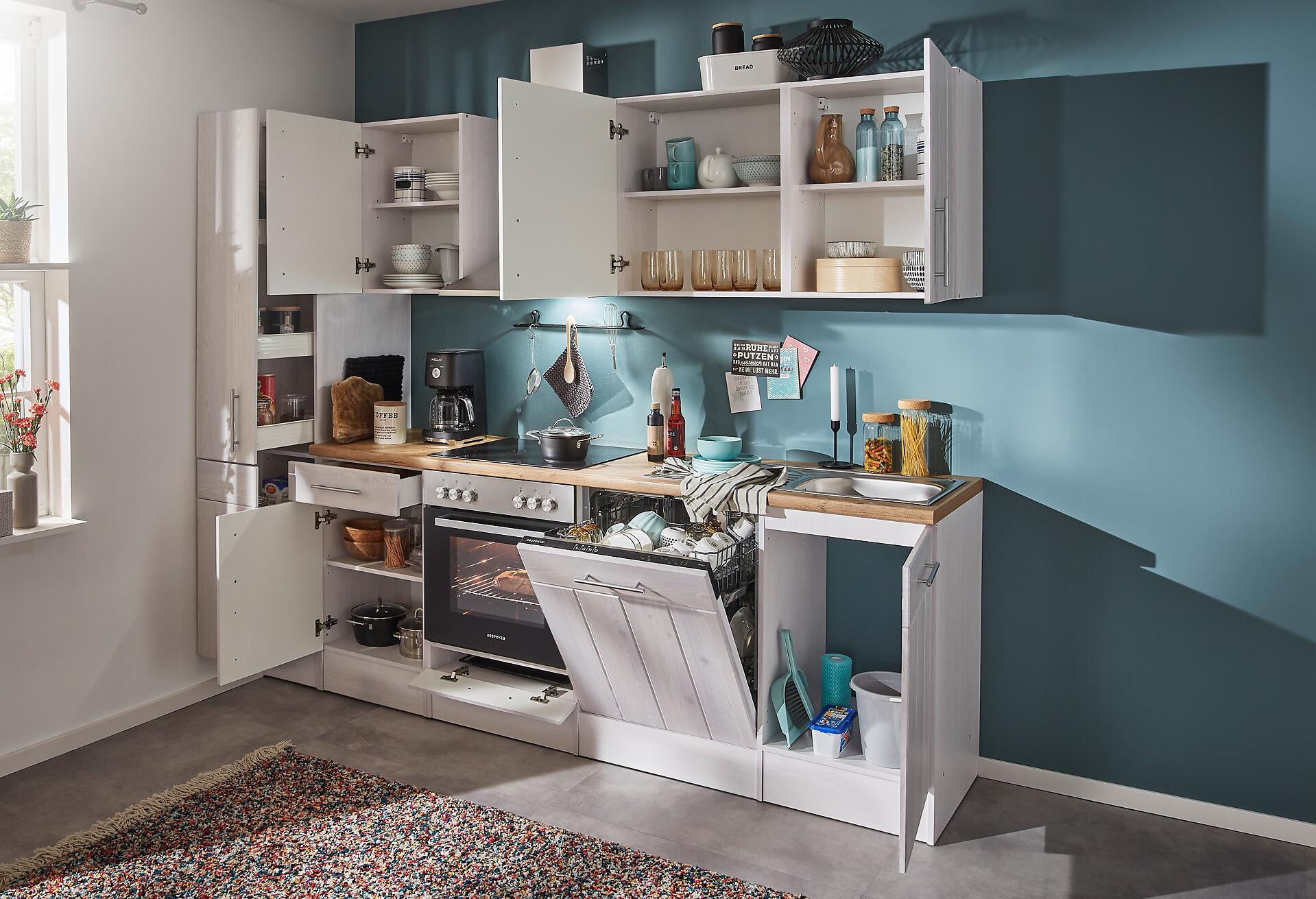 Respekta Küchenblock Premium weiß matt B/H/T: ca. 250x211x60 cm