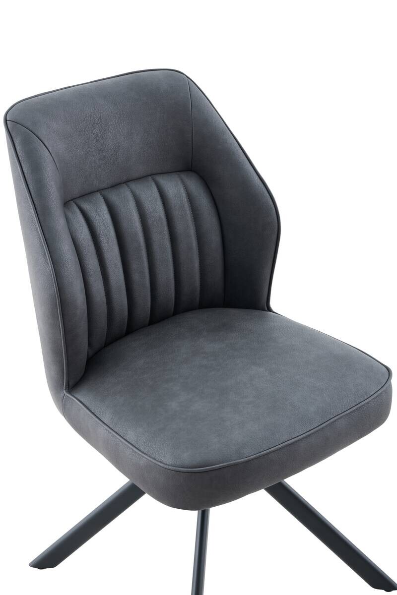 Stuhl Prizzi anthrazit Kunstleder B/H/T: ca. 51x92x64 cm