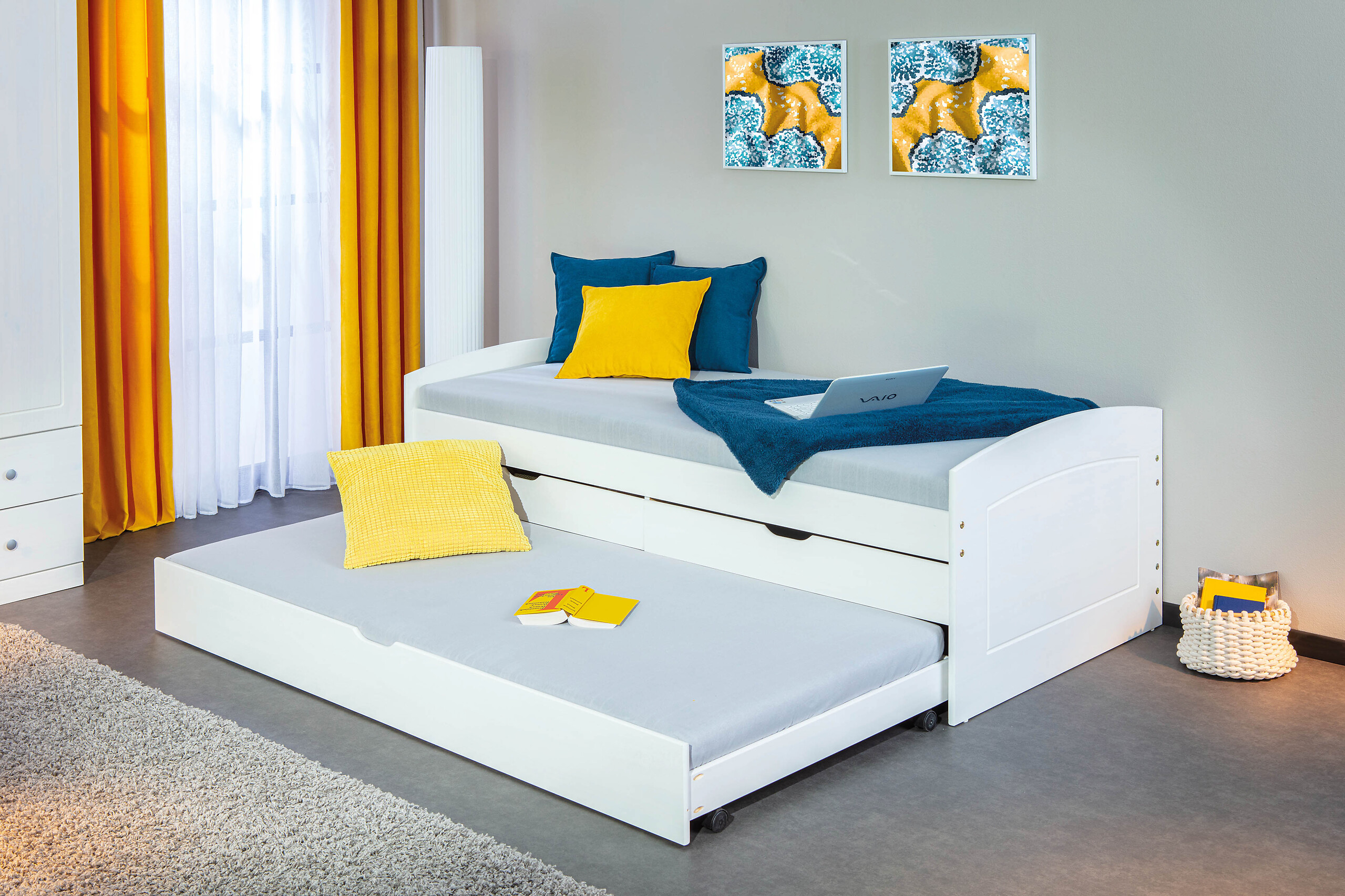 Funktionsbett RIED 90x200 weiß