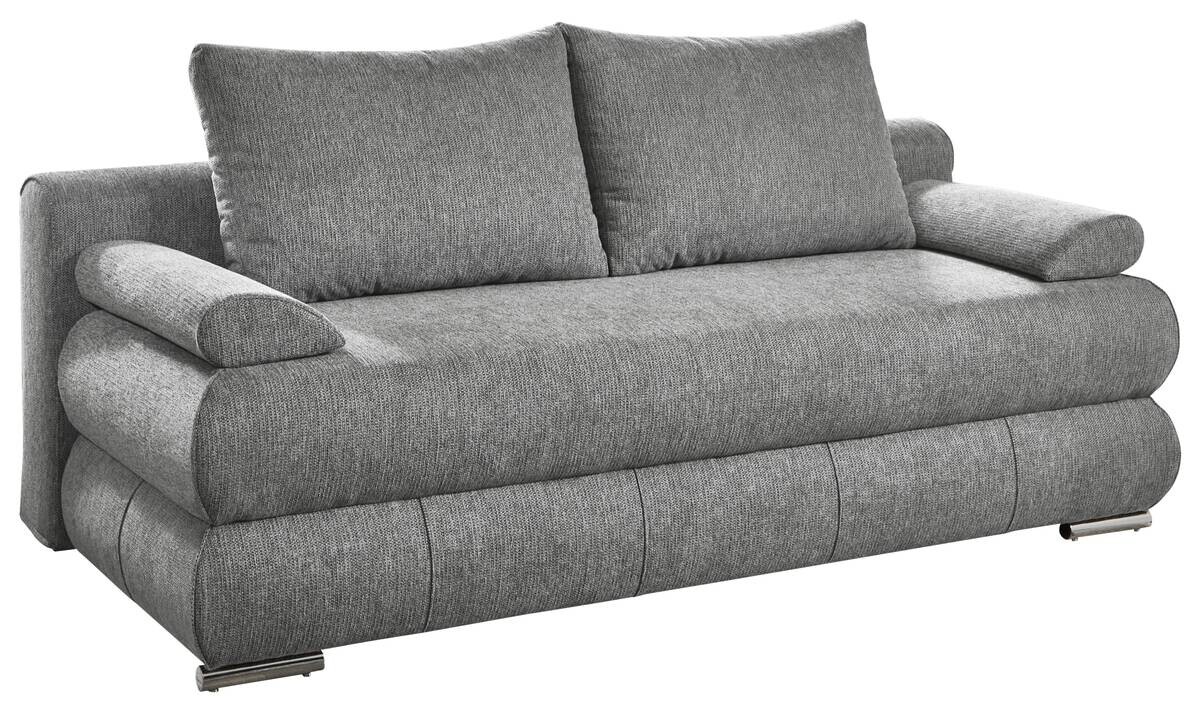 Schlafsofa Biel silber Microfaser B/H/T: ca. 199x97x95 cm