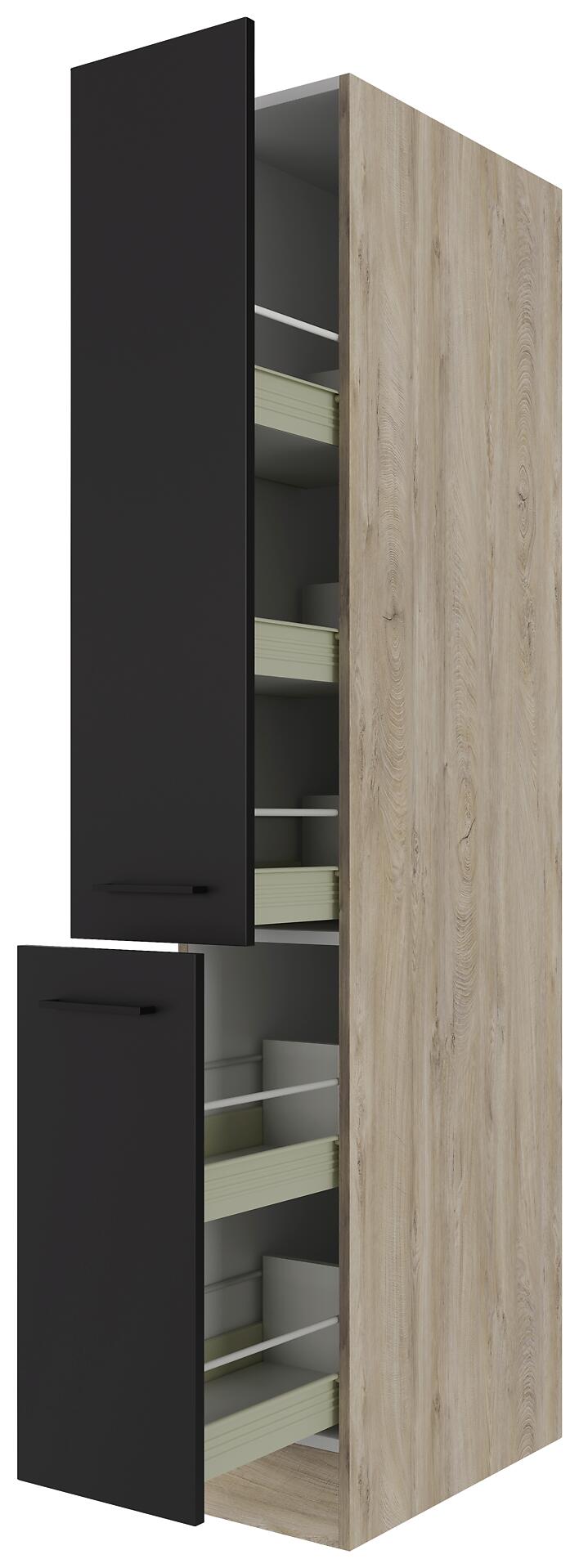 Apothekerschrank Capri schwarz matt B/H/T: ca. 30x200x57 cm