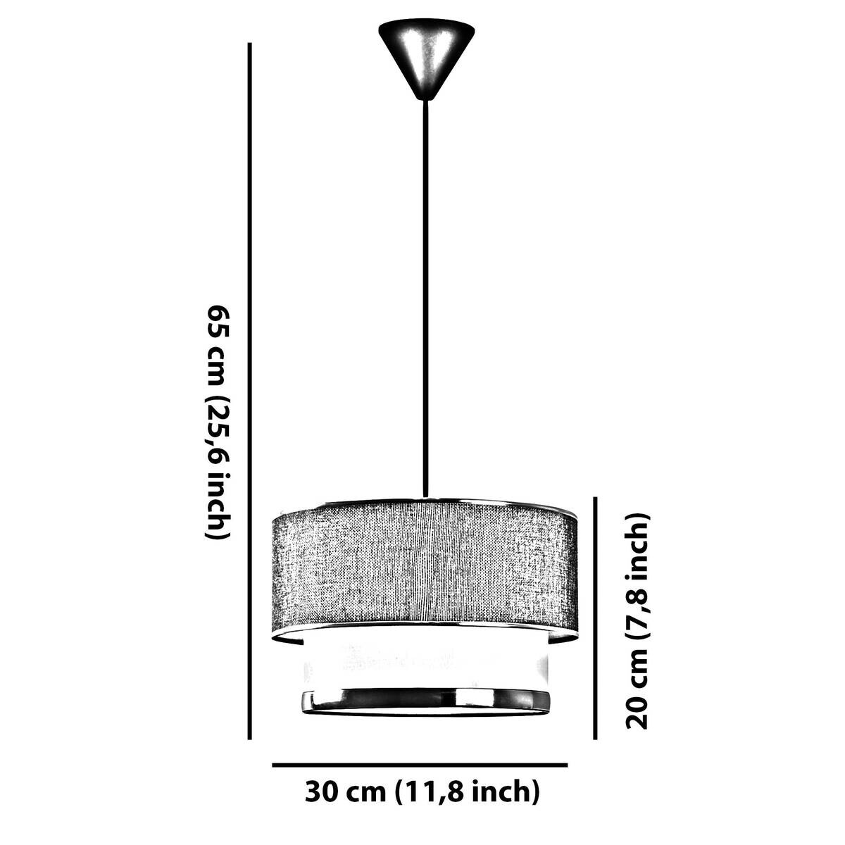 Opviq Pendelleuchte Echo Hazeran kamel weiß Baumwolle B/H/T/L/D: ca. 30x65x30x30x30 cm E27 1 Brennstellen