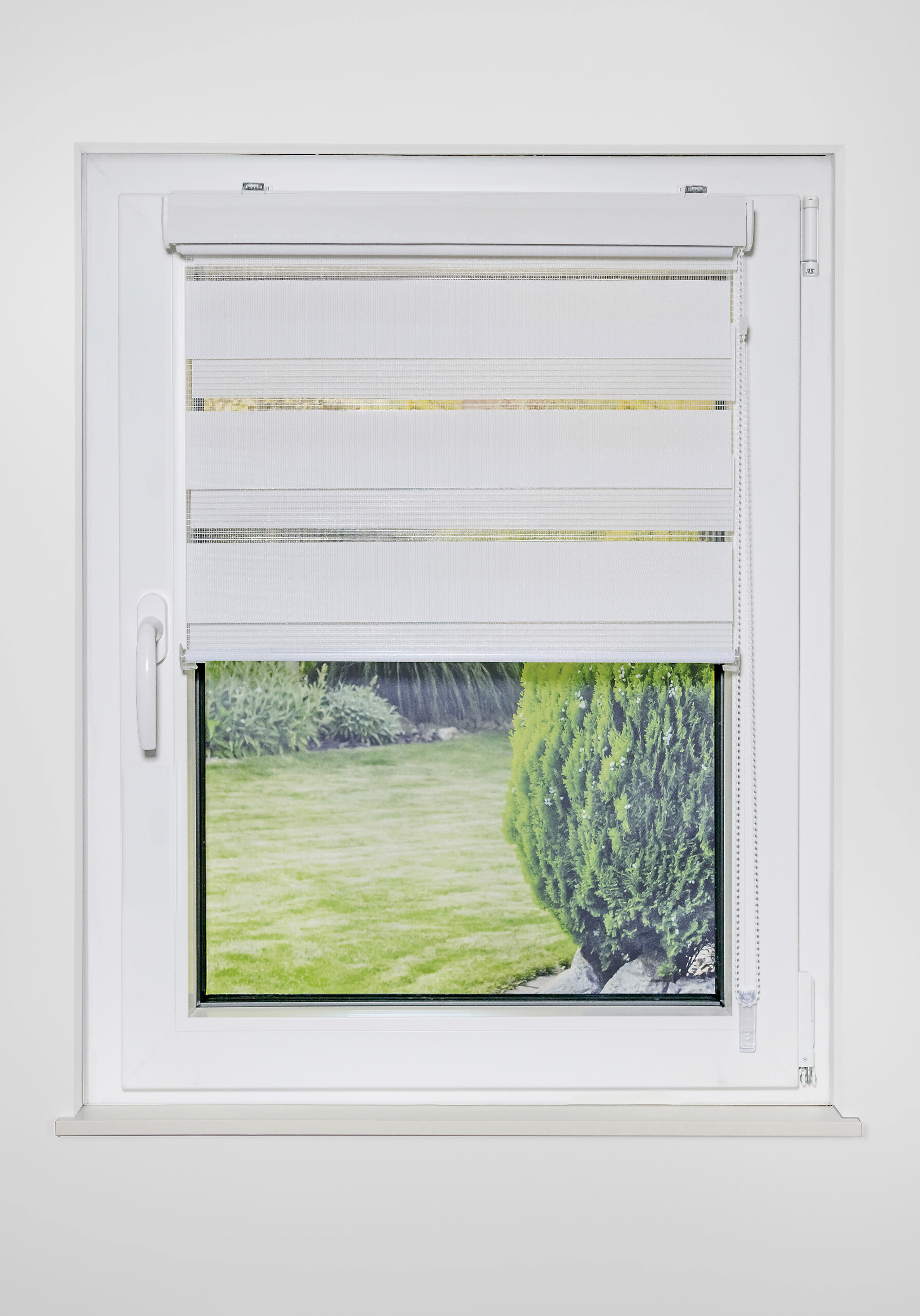 Doppelrollo mit Blende grau B/L: ca. 90x160 cm