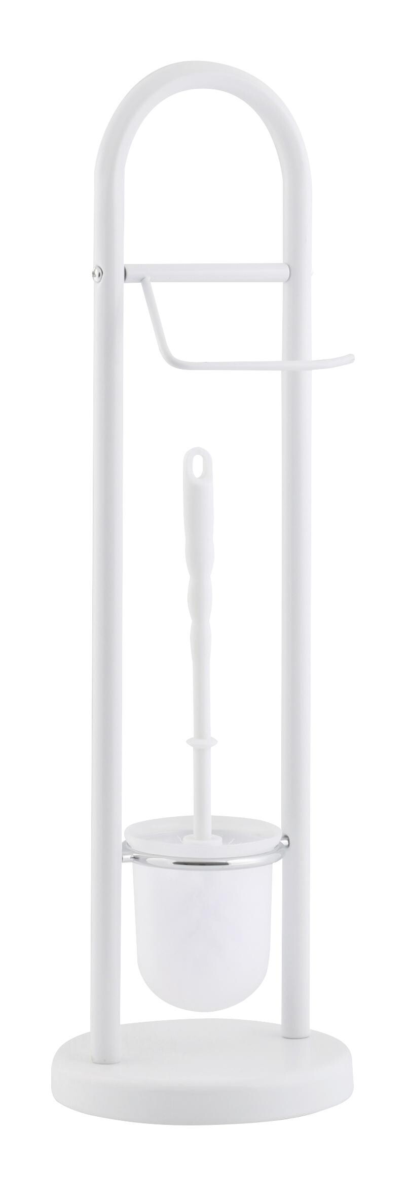 Axentia Stand-WC-Garnitur silber weiß Eisen