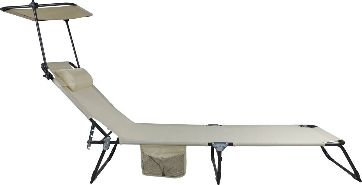 VCM Sonnenliege Bindox creme Textilene B/H/L: ca. 55x24x185 cm