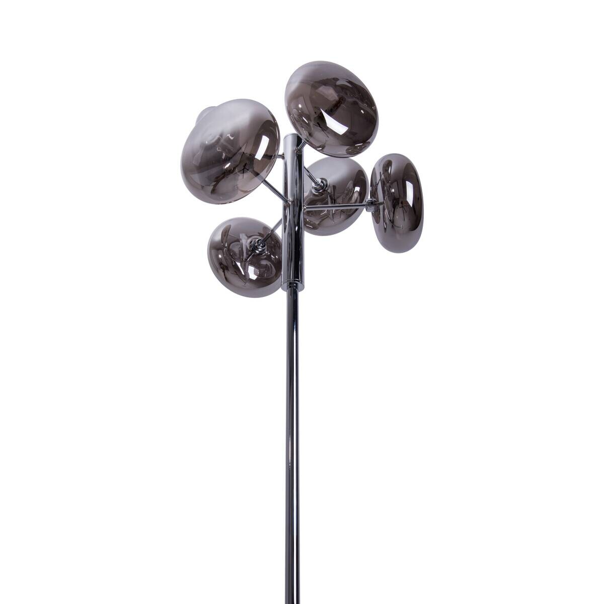 Näve Leuchten Stehleuchte 2070597 Chrom Metall Glas B/H/T: ca. 44x165x44 cm 6 Brennstellen