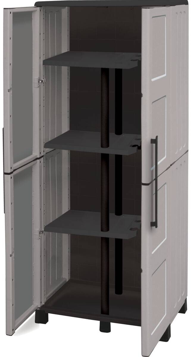 Linea Idea Kunststoffschrank Idea grau Kunststoff B/H/T: ca. 68x169x37 cm