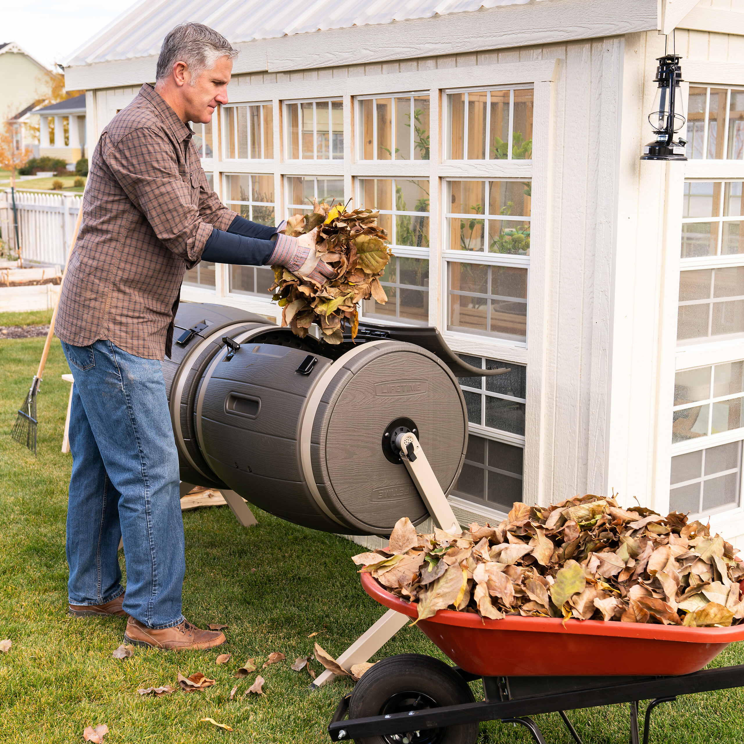 Lifetime Doppelkomposter Doppelkomposter braun B/H/L: ca. 165x110x79 cm