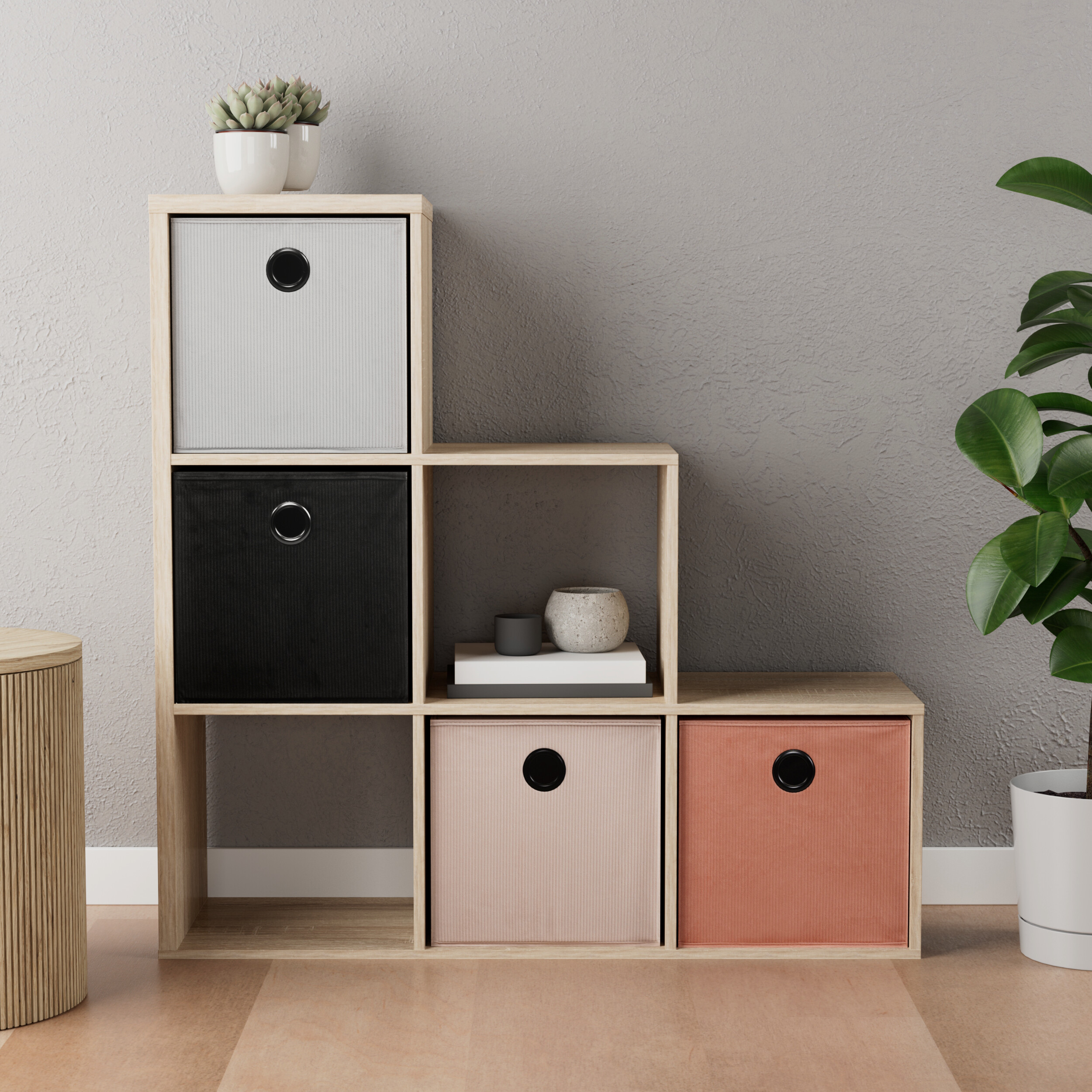 Stufenregal Max Step Eiche Sonoma Nachbildung B/H/T: ca. 106x107x33 cm