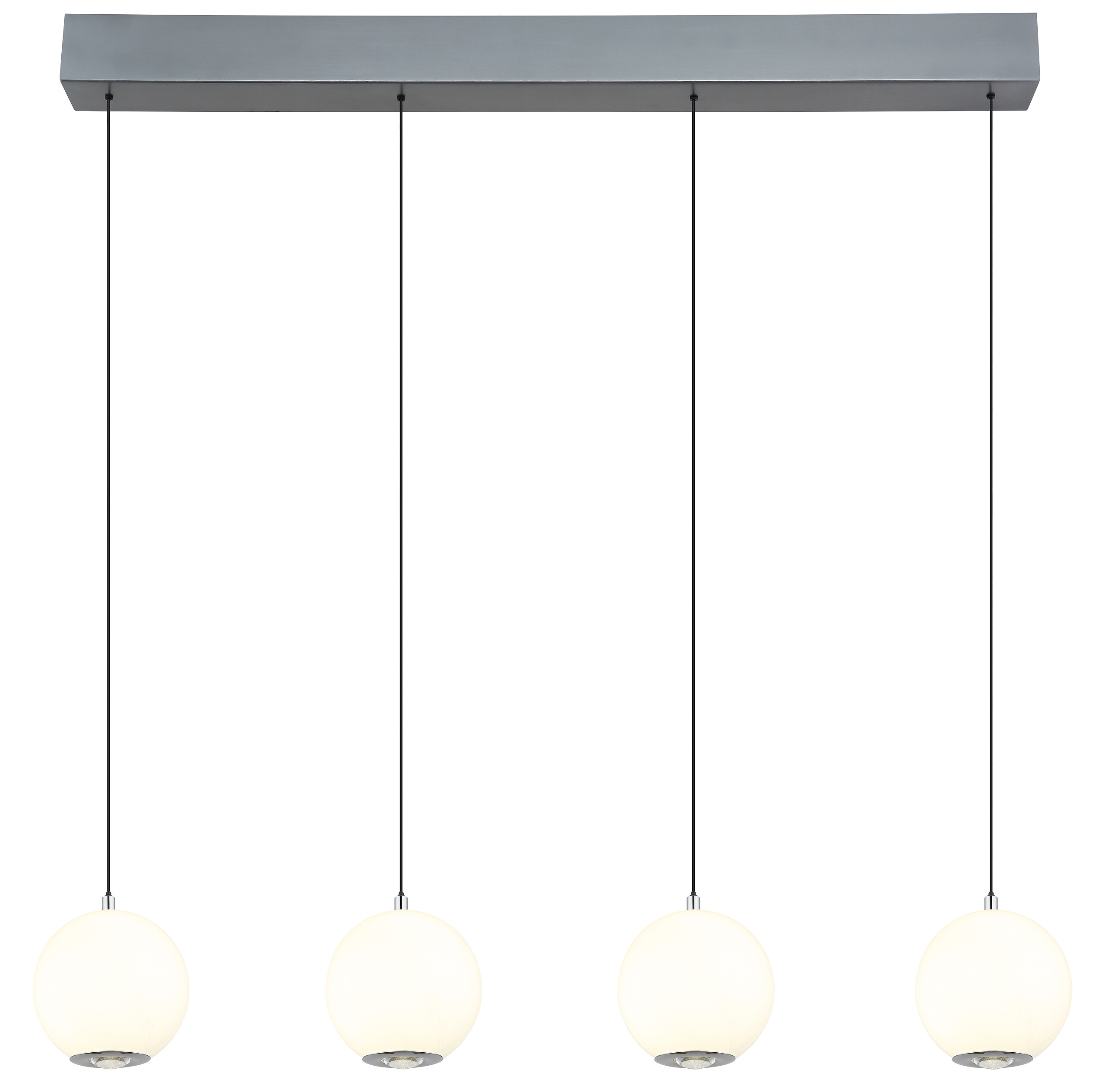 GLOBO Pendelleuchte grau Opal Metall Glas B/H/T/L: ca. 15x150x99x99 cm 1.0 Brennstellen