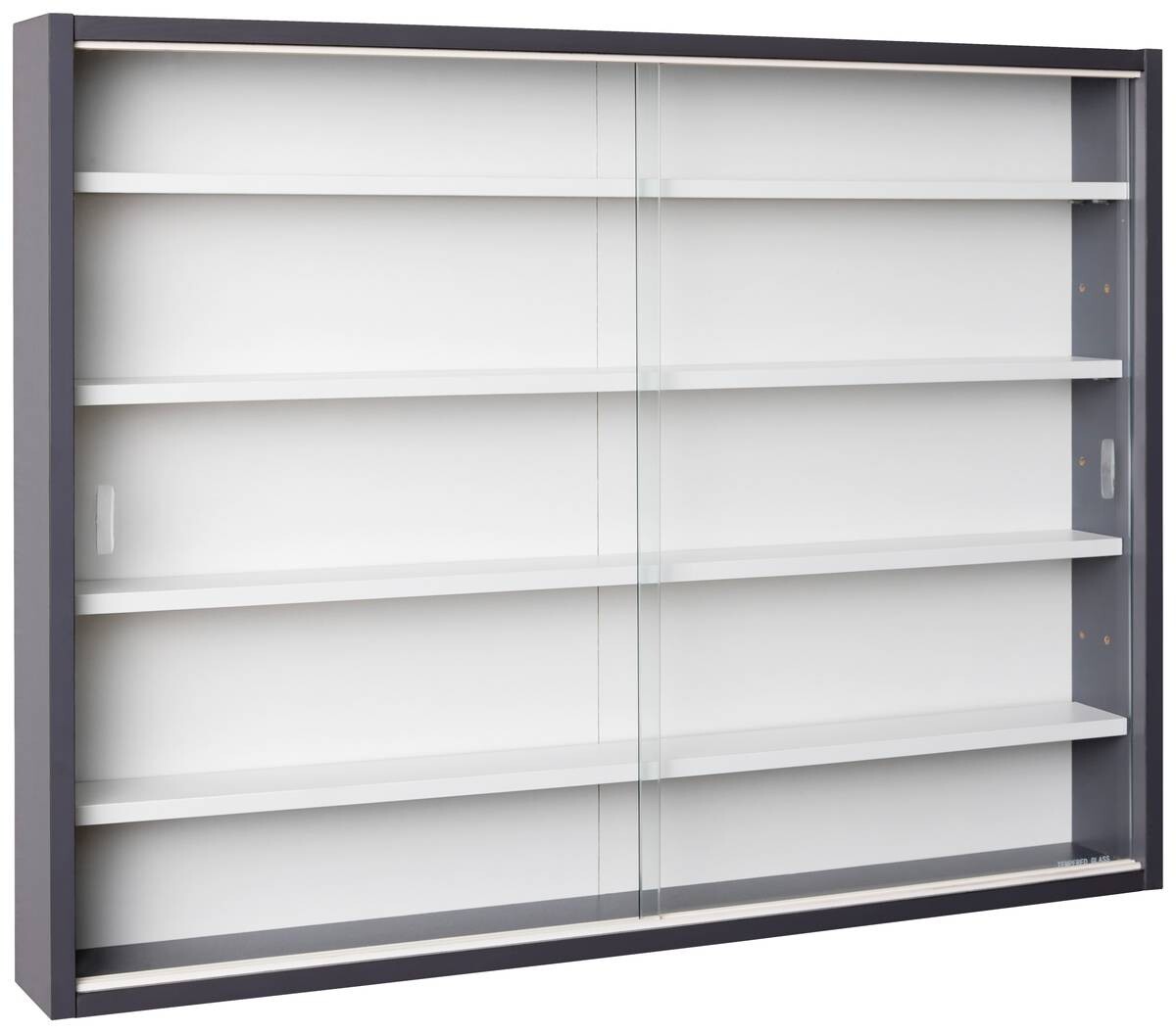 Sammelvitrine Collecty grau weiß B/H/T: ca. 80x9,5x60 cm