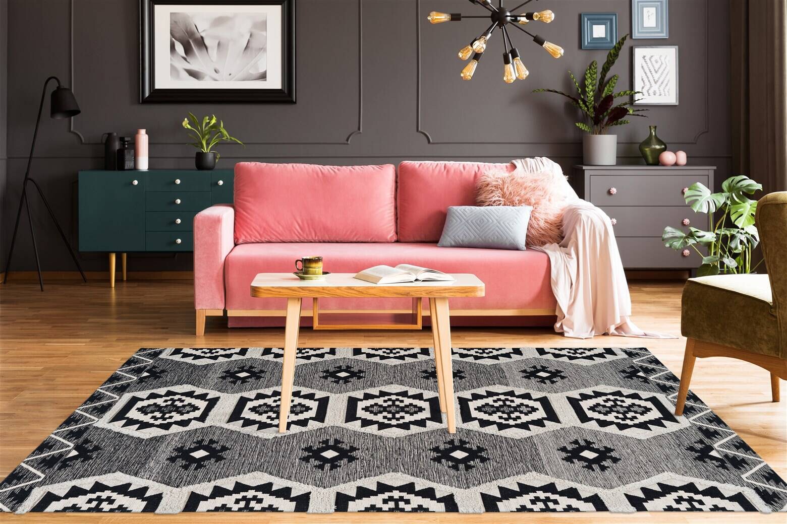 Arte Espina Kurzflorteppich Ethnie 325 grau B/H/L: ca. 160x1x230 cm