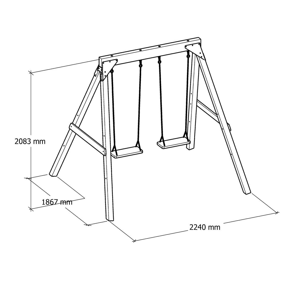 AXI Doppelschaukel Yuna braun B/H/L: ca. 224x208x186 cm