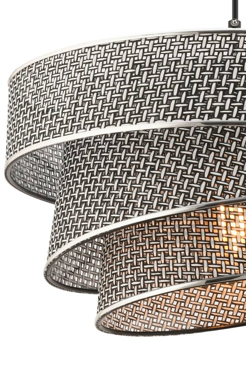 Opviq Pendelleuchte Couper grau Baumwolle Metall B/H/L: ca. 40x72x40 cm E27 1 Brennstellen