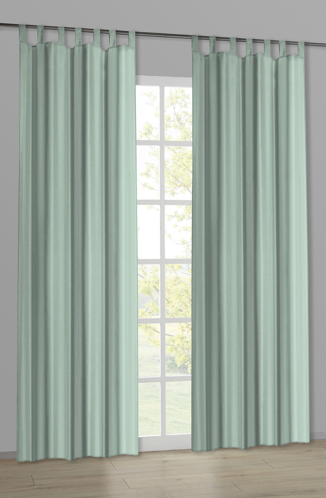 Schlaufenvorhang Silk salbei B/L: ca. 140x225 cm