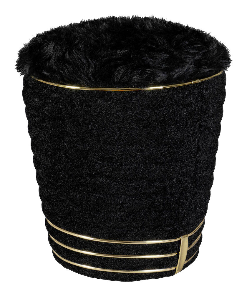 360 Living Hocker Doric 310 schwarz gold H/D: ca. 50x42 cm