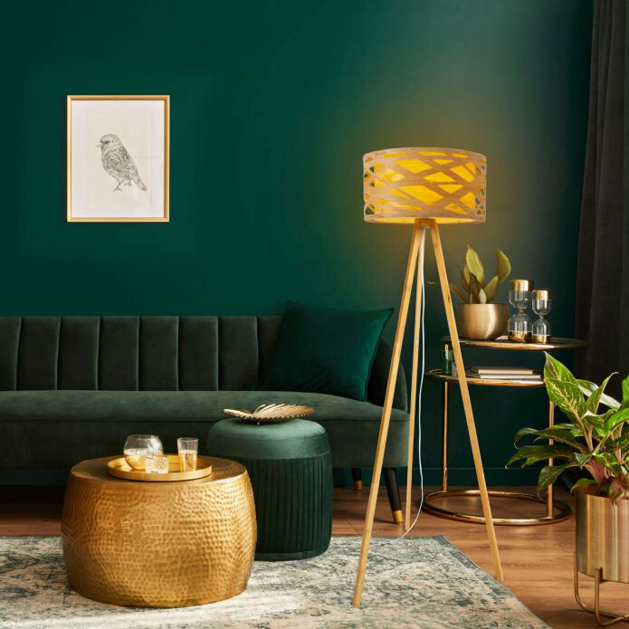 Näve Leuchten Stehleuchte NV2085727 natur Kunststoff Bambus H/D: ca. 148x62 cm 1 Brennstellen