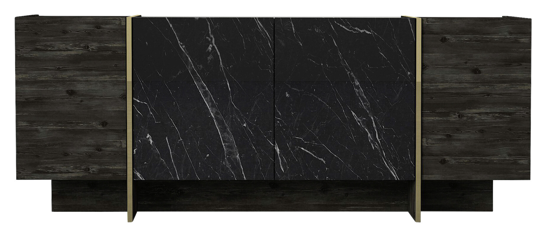 Sideboard Rebab Rebab braun dunkelgrau Marmoroptik B/H/T: ca. 180x75,5x46,6 cm