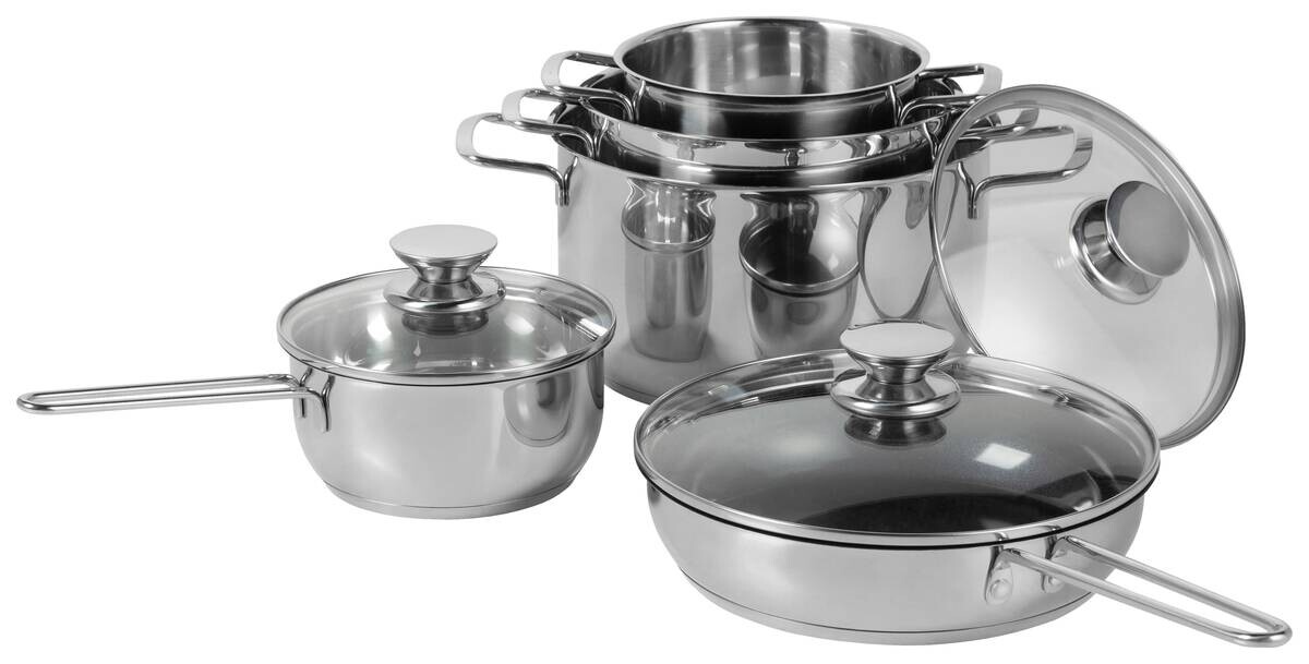 Topfset silber Edelstahl 5 tlg.