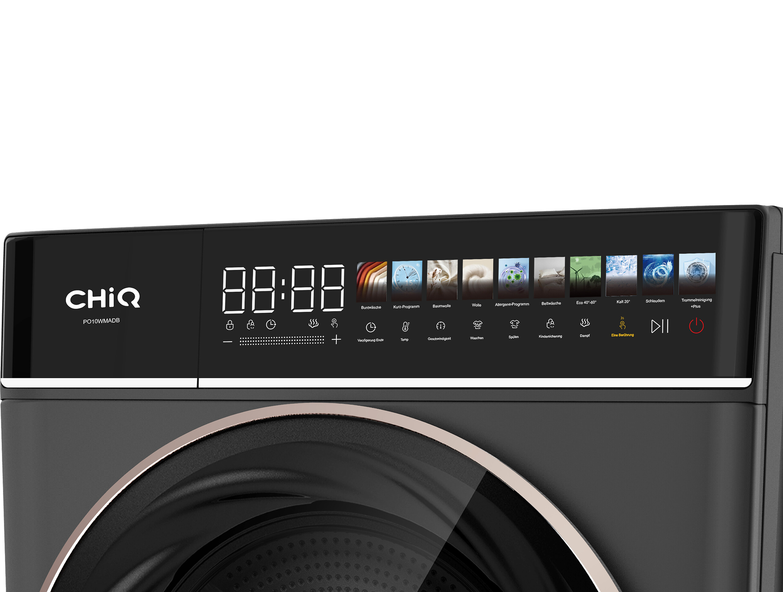 ChiQ Waschmaschine PO10WMADB grau B/H/T: ca. 60x84,7x57,7 cm