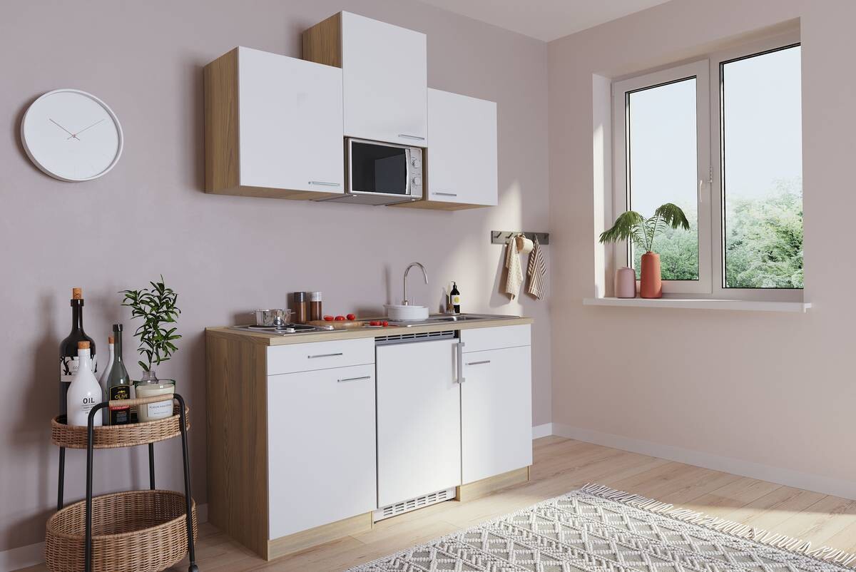 Respekta Singleküche Economy weiß matt B/H/T: ca. 150x200x60 cm