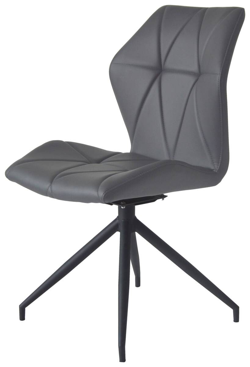 Stuhl IMKE 2er-Set grau schwarz Kunstleder Metall B/H/T: ca. 52x90,5x62 cm