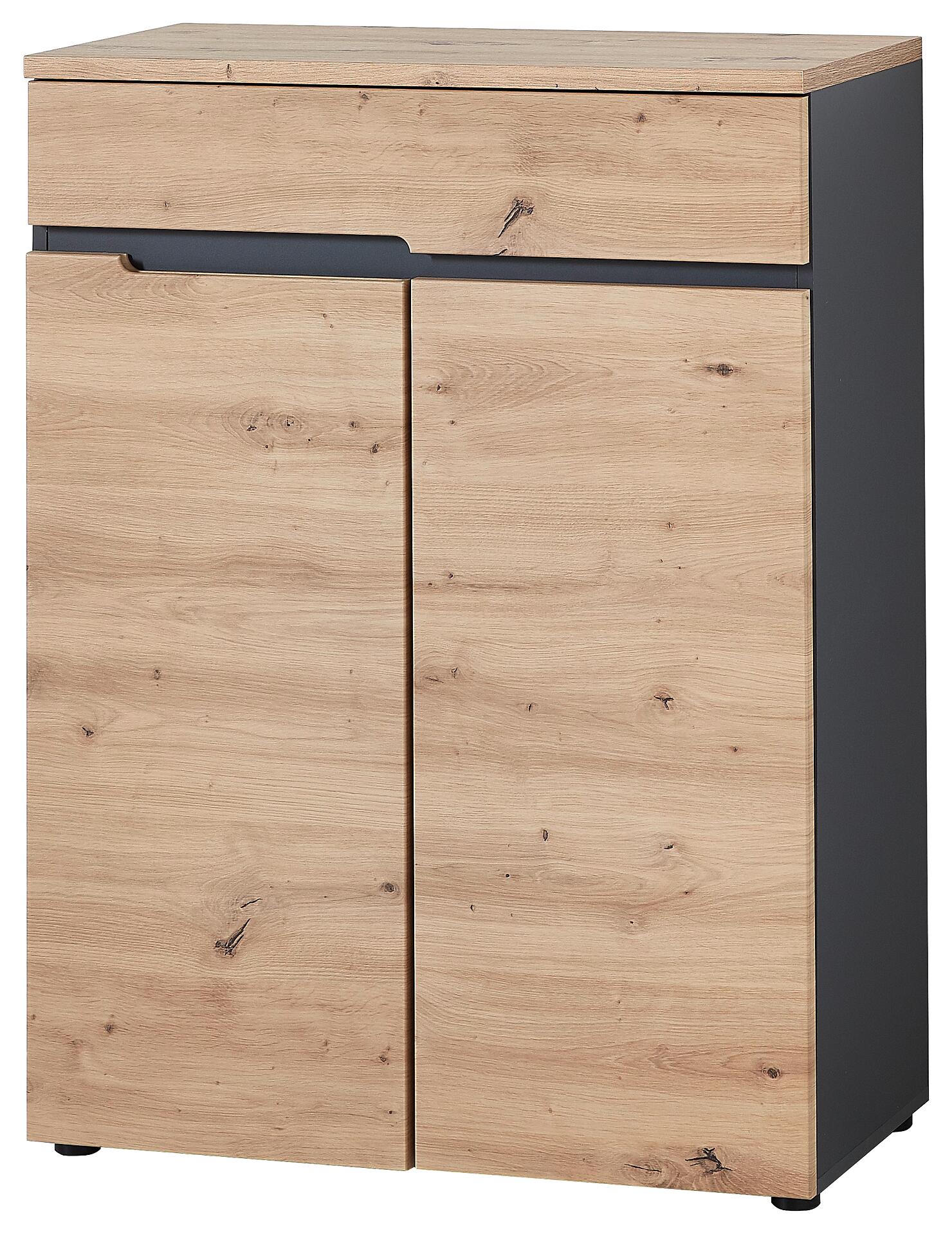 Schuhkommode Memphis Eiche Artisan Nachbildung Graphit B/H/T: ca. 80x107x38 cm