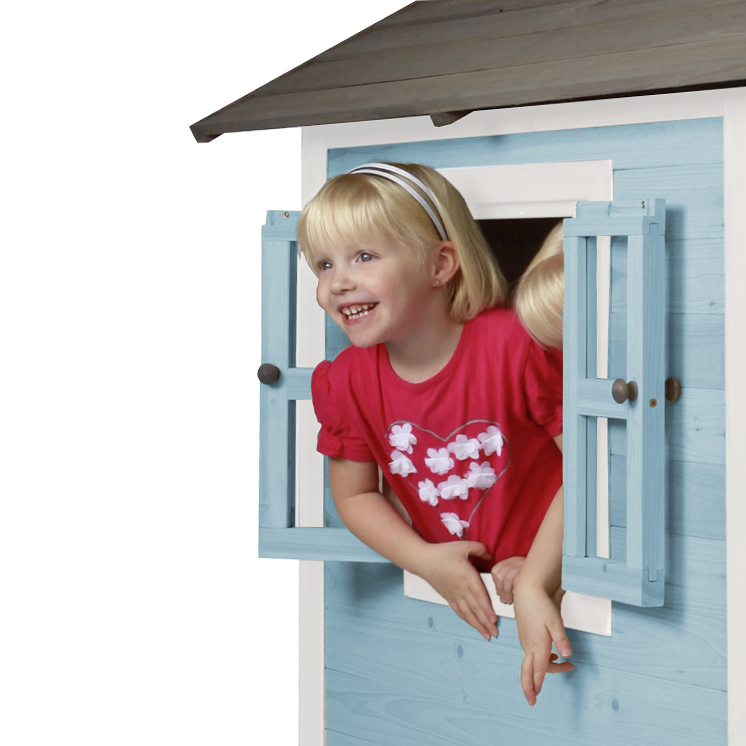 AXI Spielhaus Lodge XL blau B/H/L: ca. 240x189x167 cm