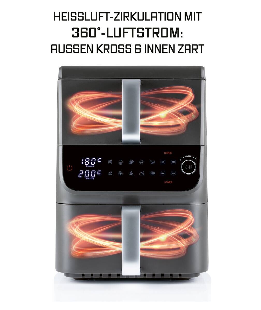 GOURMETmaxx Heißluftfritteuse 16404 schwarz Metall B/H/L: ca. 28,4x40x43 cm ca. 3,5 l