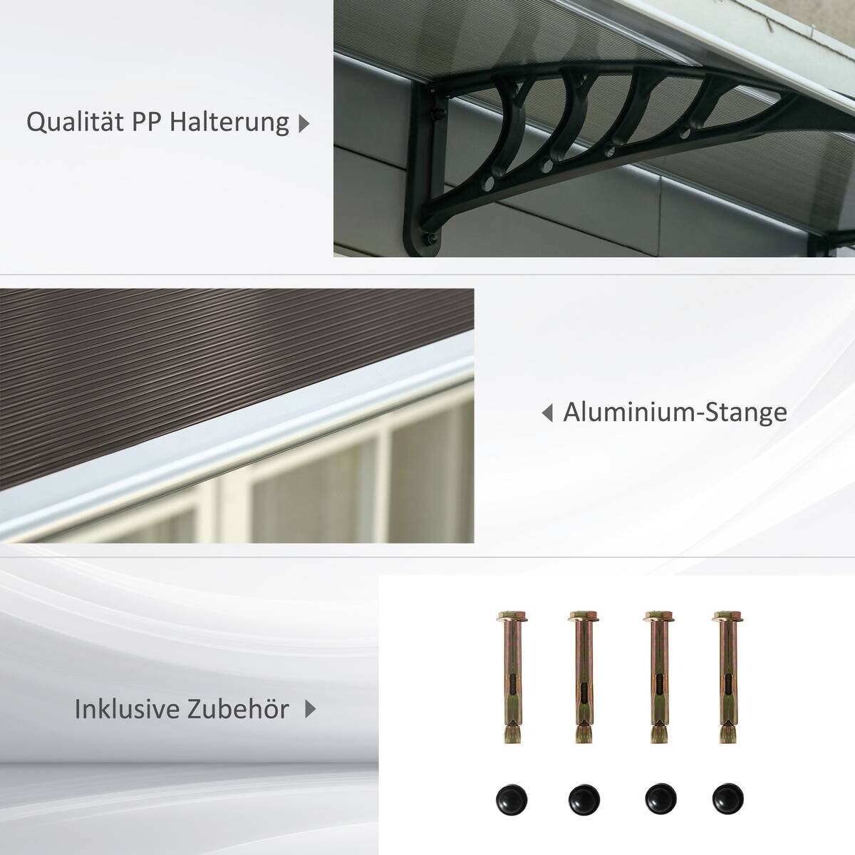 Outsunny Pultvordach braun B/H/L: ca. 96,5x27x103 cm