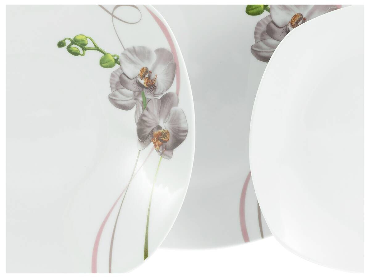 CreaTable Kombiservice Square Orchidee weiß Porzellan 30 tlg.