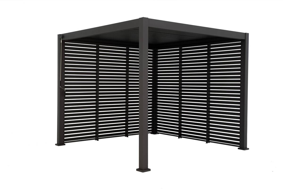 Mirador Lamellen-Seitenteil für Pergola Classic und Deluxe anthrazit Aluminium B/H/L: ca. 123x236,1x6 cm