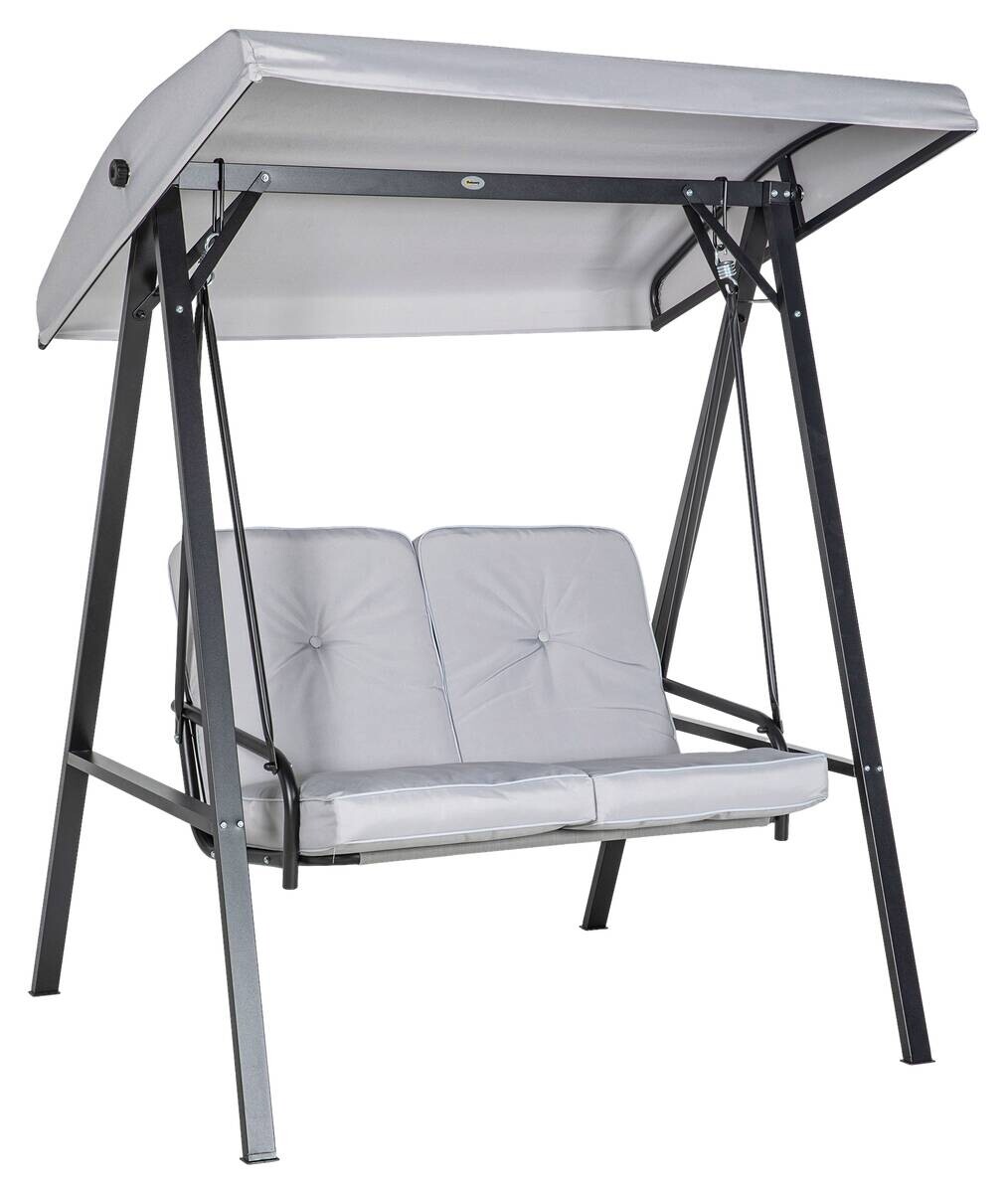 Outsunny Hollywoodschaukel grau Stahl B/H/L: ca. 116x172x145 cm