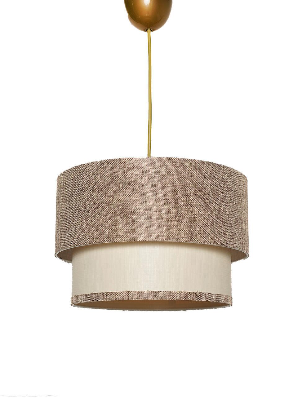 Opviq Pendelleuchte Tubol beige creme Baumwolle Metall B/H/L: ca. 30x65x30 cm E27 1 Brennstellen