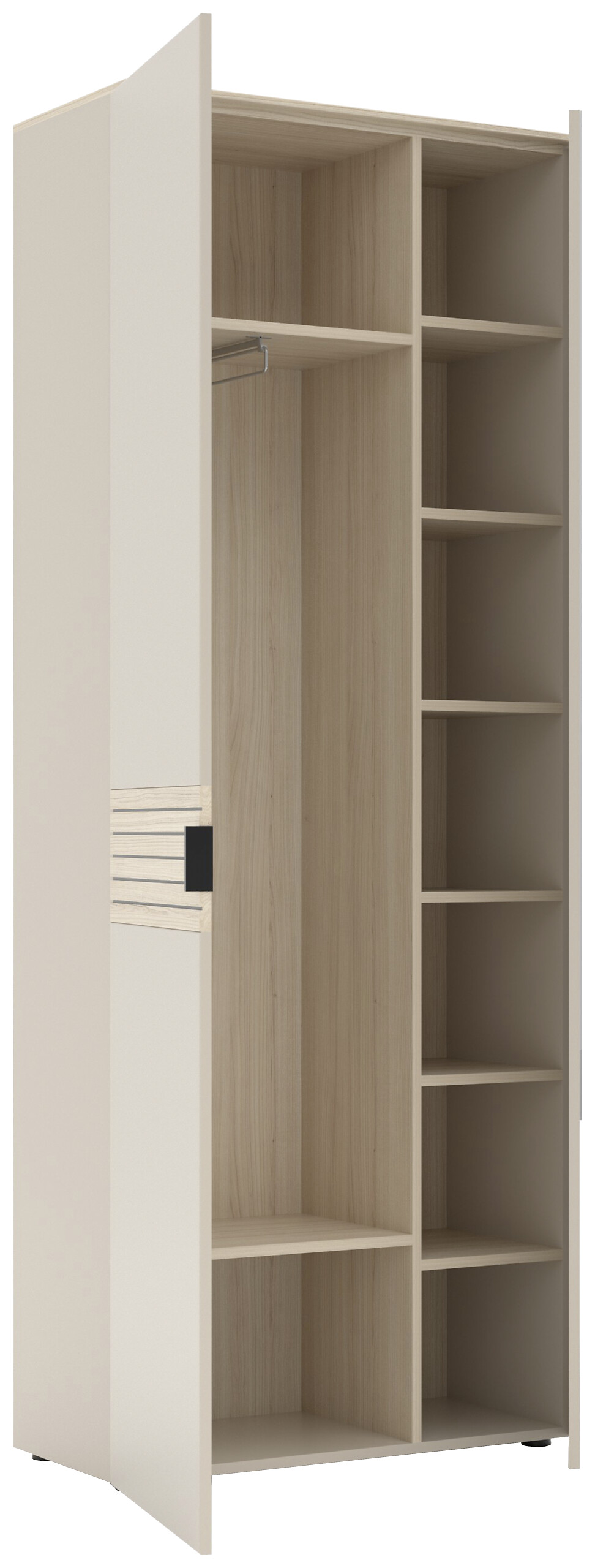 Garderobenschrank Ina Kaschmirgrau Eiche Natura Nachbildung B/H/T: ca. 78x202x38 cm